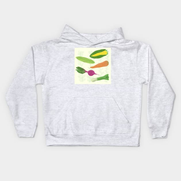 Root fall vegetables Kids Hoodie by Charlotsart